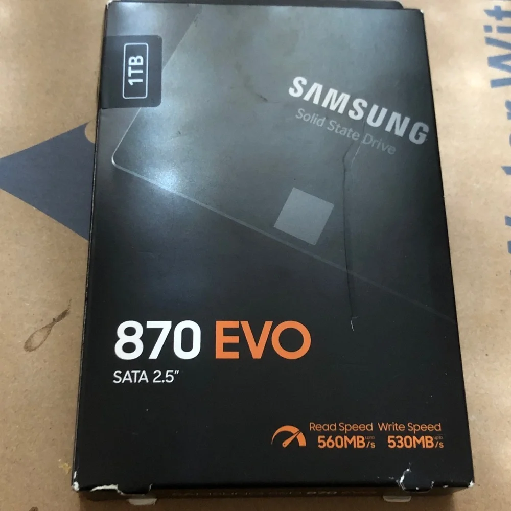 Samsung 870 EVO 1TB SSD in Black with Orange Accents